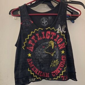 Affliction Black and Red Eagle Tank Top